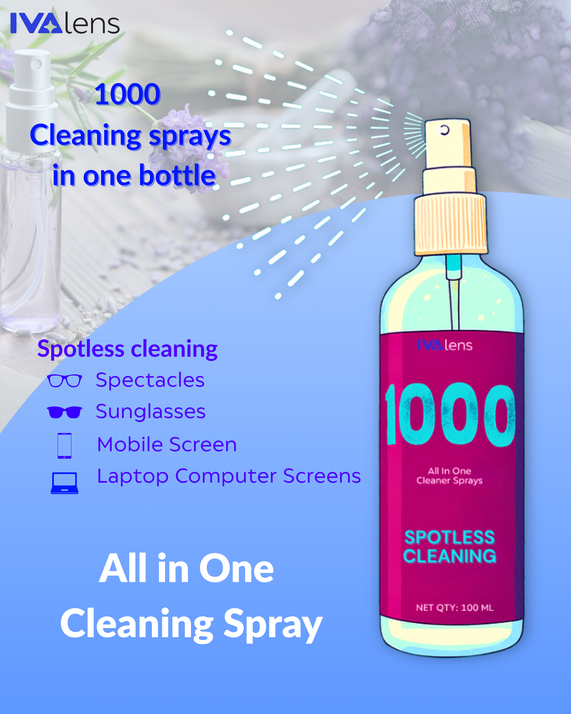 Ivalens 1000  lens Cleaner spray - Image 2